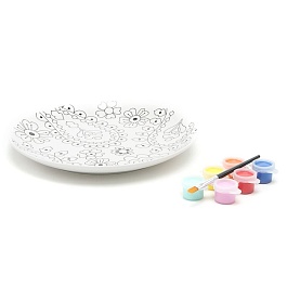 Набор: Тарелка, краски, кисточка "Кашемир" 