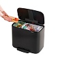 Мусорный бак 11 + 23 л Brabantia Bo Pedal Bin чёрный матовый