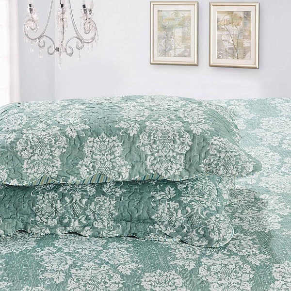 Комплект покрывало и наволочки Sofi de Marko Пэчворк №39 зелёный