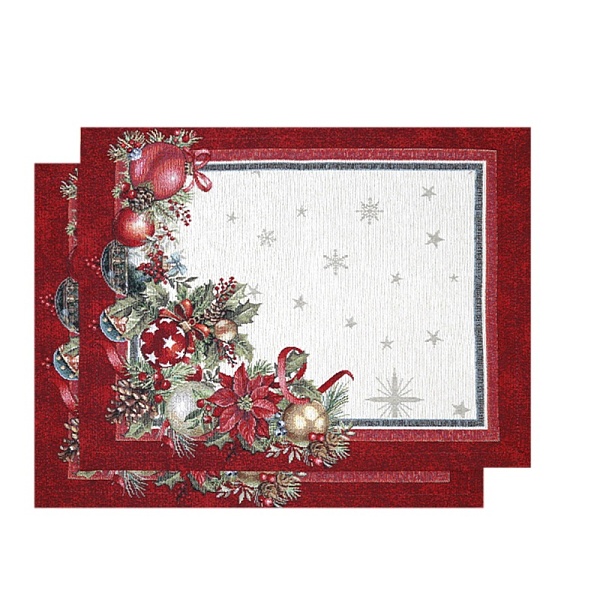 Салфетка 35 х 45 см Le Gobelin Елочные украшения Фейерверк красная