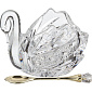 Икорница с ложкой ЛЕБЕДЬ 11 х 7 см  MUZA CRYSTAL
