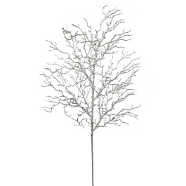 Ветка с глиттером 76 см Азалия серебряная