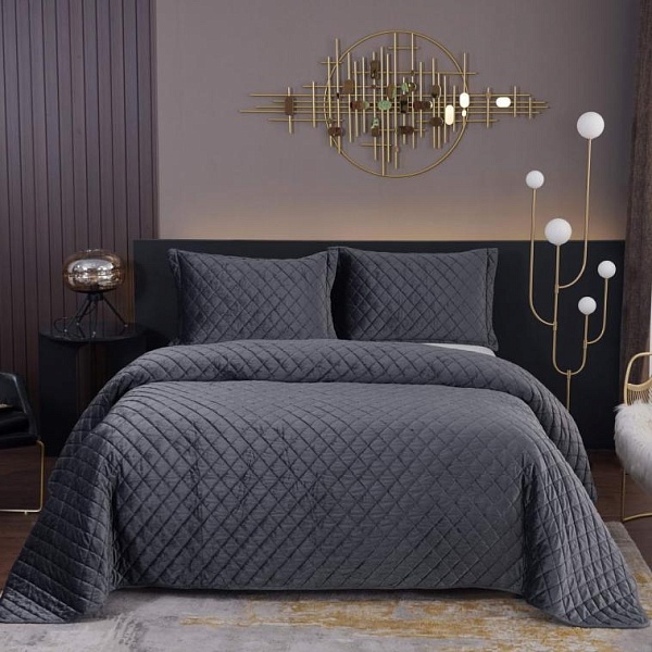 Натаниэль (антрацит) Покрывало 160х220