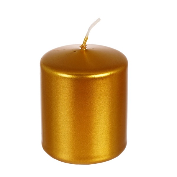 Свеча классическая 7 х 5,8 см Adpal металлик золотой