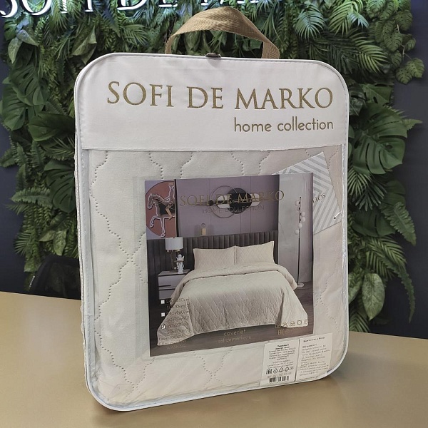 Комплект покрывало и наволочка 160 х 220 см Sofi de Marko Деметра стоун
