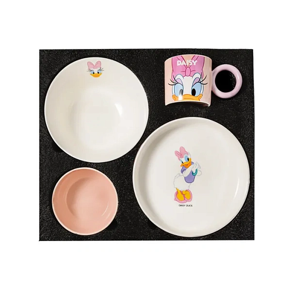 Набор посуды  Дейзи Дак, розовый/белый