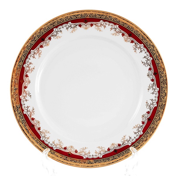 Набор тарелок 25 см Thun Кристина красная лилия 6 шт
