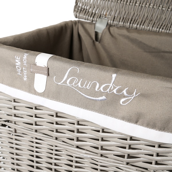Корзина для белья с крышкой и подкладкой Tony Basket Laundry серый