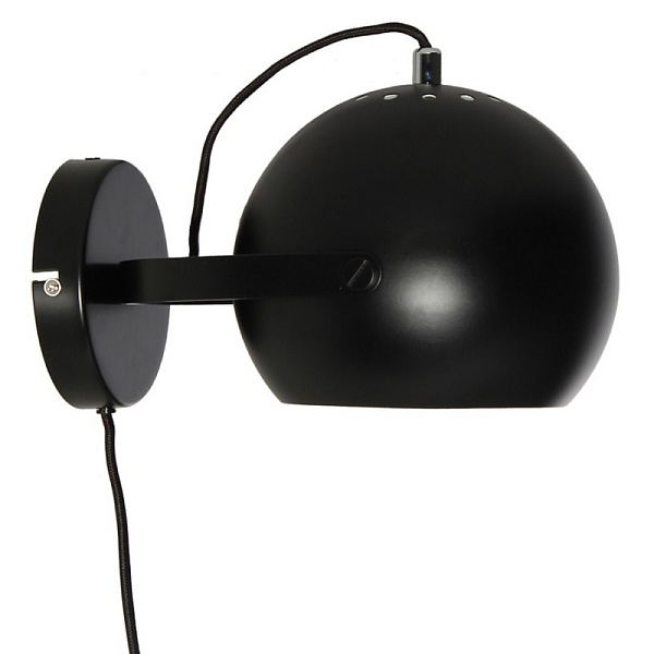 Лампа настенная Frandsen Ball с подвесом чёрный матовый