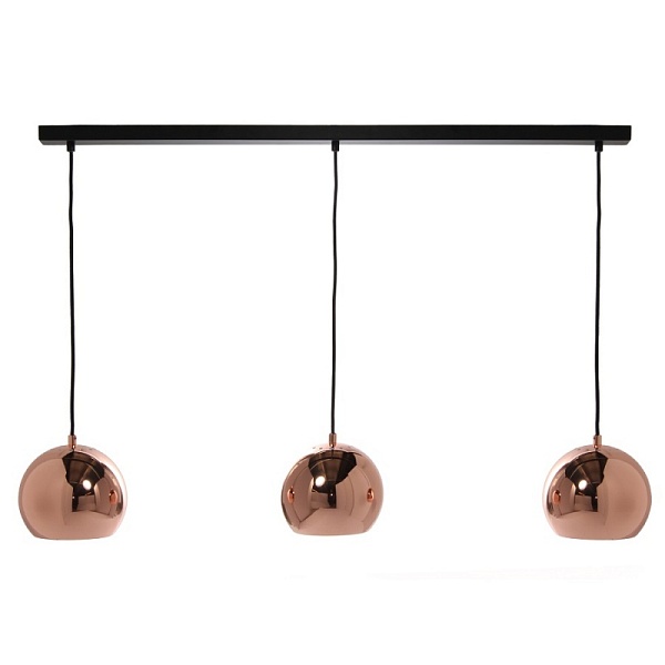 Люстра ball, 3 плафона, бронзовая в глянце