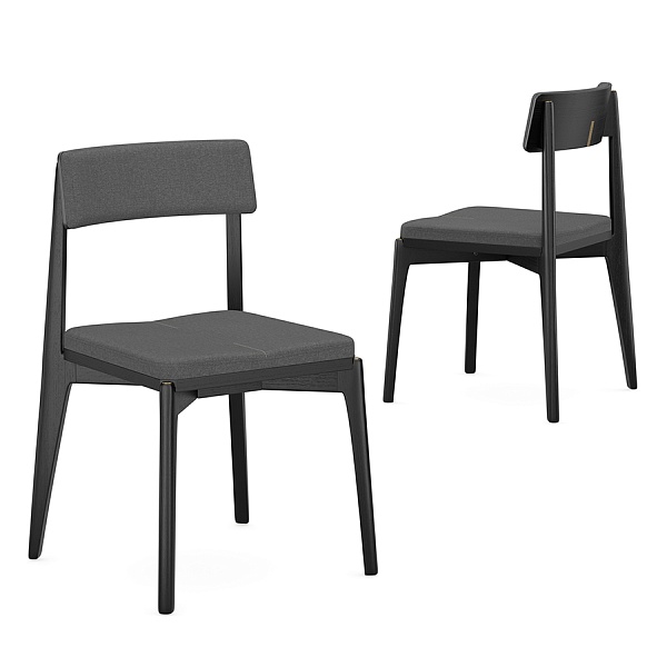 Стул рогожка Latitude Aska чёрный и тёмно-серый