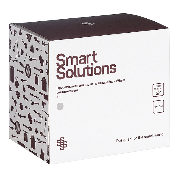 Просеиватель для муки на батарейках 1 л Smart Solutions Wheat светло-серый