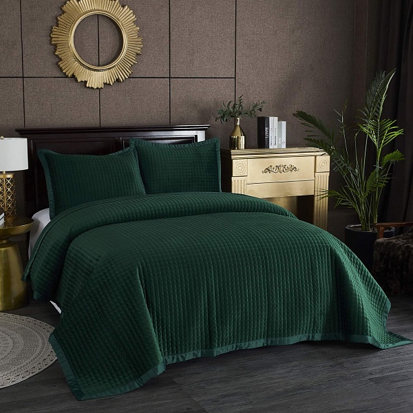 Комплект покрывало и наволочка 160 х 220 см Sofi de Marko Лоретта малахит