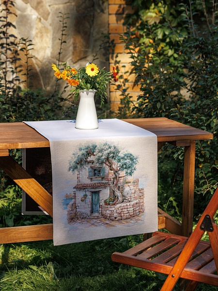 Подушка 45 х 45 см Le Gobelin Оливки Греция арка