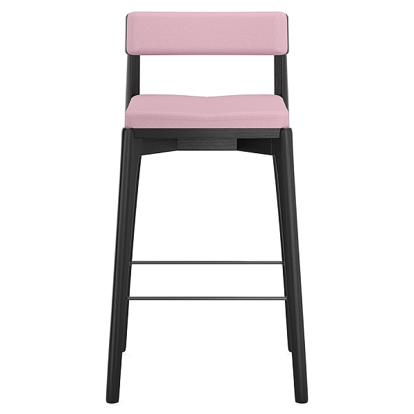 Стул полубарный aska, рогожка, черный/розовый