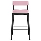Стул полубарный aska, рогожка, черный/розовый