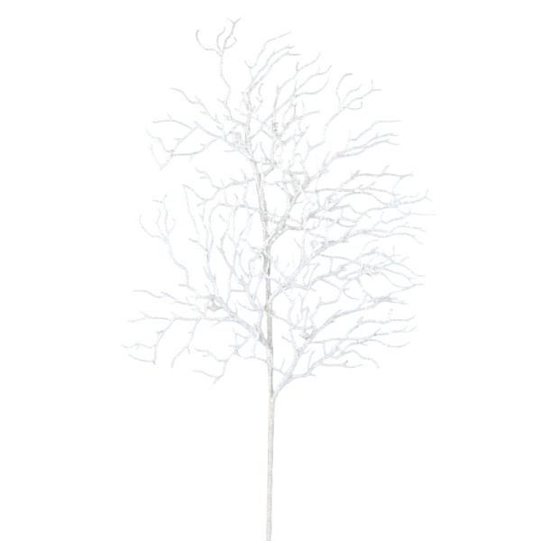 Ветка с глиттером 76 см Азалия белый