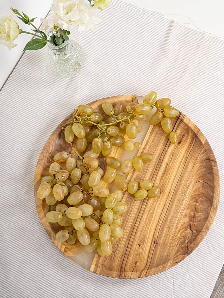 Тарелка "Река" 30 см, жемчуг