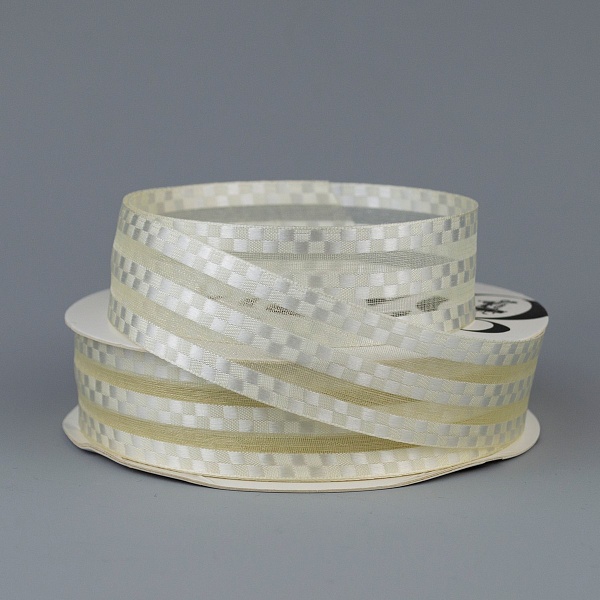 Лента 16.4 x 2.5 см Полосы Азалия кремовая