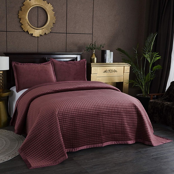 Комплект покрывало и наволочка 160 х 220 см Sofi de Marko Лоретта пепельная роза