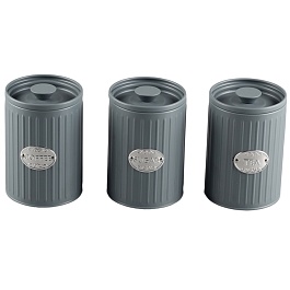 Набор банок для хранения zinco, 1,2 л, серые, 3 шт.