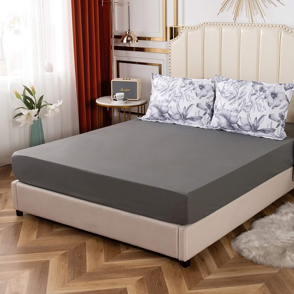 Комплект простынь и наволочка 160 х 200 см Sofi de Marko Габби серый