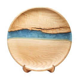 Тарелка "Река" 35 см, бирюза