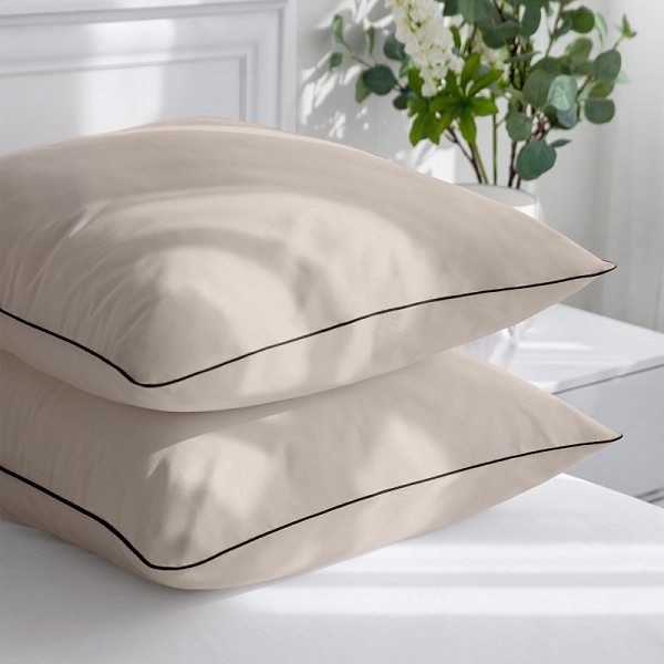 Набор наволочек 70х70 см 2 шт Soft Silver, песчаный берег