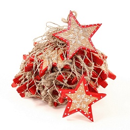 Украшения подвесные деревянные EnjoyMe Christmas Stars 30 шт