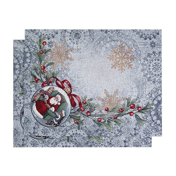 Салфетка 35 х 45 см Le Gobelin Новогодние ягоды серо-голубая