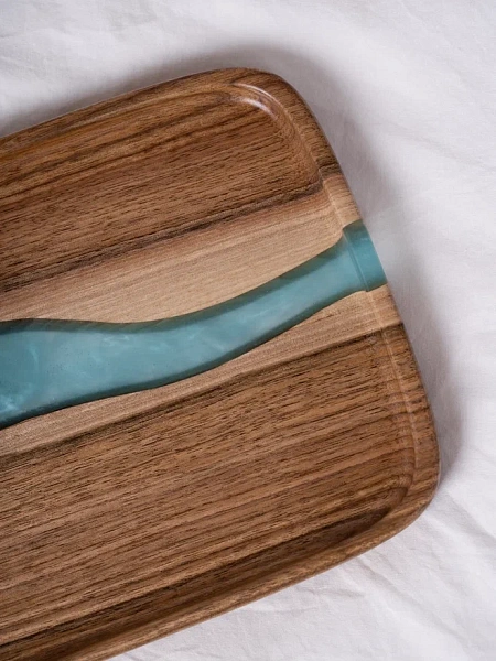 Поднос "Аура" 30х18 см, бирюза