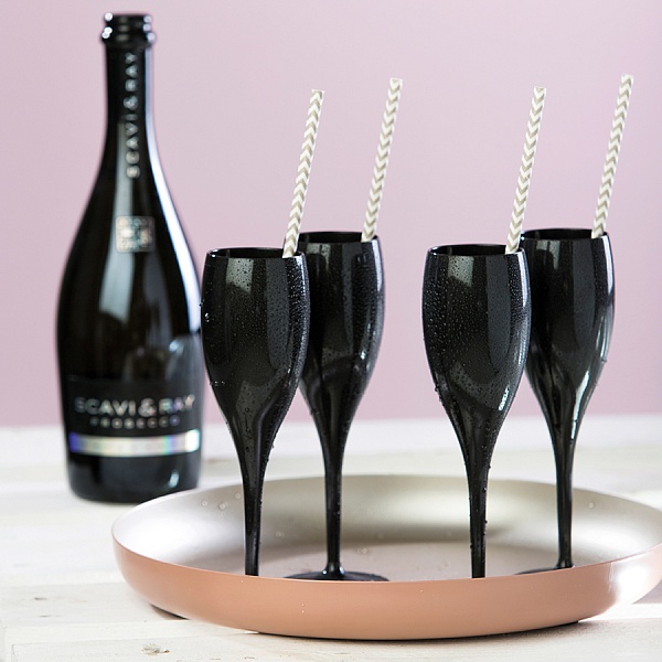 Набор бокалов для шампанского 4 шт. 100 мл Superglas Cheers no. 1 чёрный