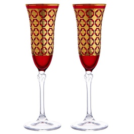 Набор бокалов для шампанского 150 мл Le Stelle Gemma Brandot 2 шт красный