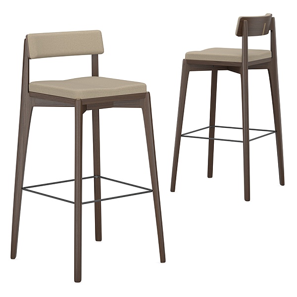 Стул барный aska, рогожка, венге/бежевый