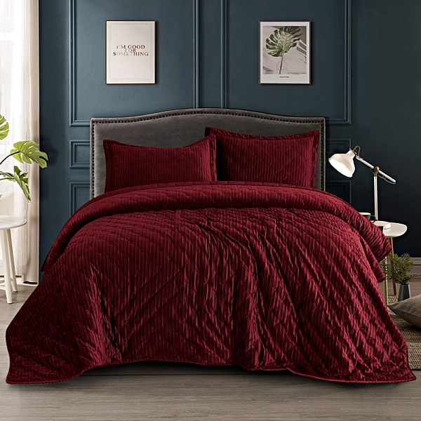 Комплект покрывало и наволочки 240 х 260 см Sofi de Marko Адажио бордо