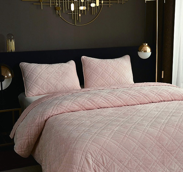 Комплект покрывало и наволочка 160 х 220 см Sofi de Marko Селена пудра