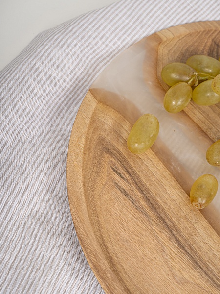 Тарелка "Река" 30 см, жемчуг