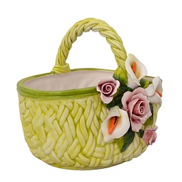 Корзина овальная с ручкой 30 см Orgia Цветы