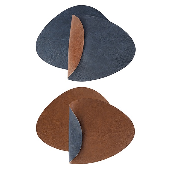 Набор салфеток сервировочные  4шт 33 х 41 см, Drop синий/коричневый