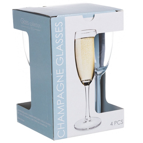 Набор бокалов для шампанского Excellent Houseware 4 шт