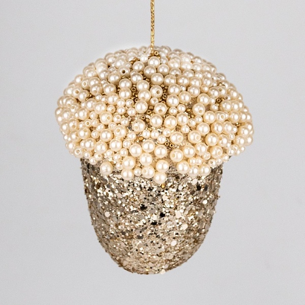 Украшение подвесное Желудь 11 см Азалия золотое