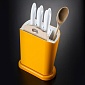Набор ножей с подставкой Omada Trendy 7 предметов жёлтый 