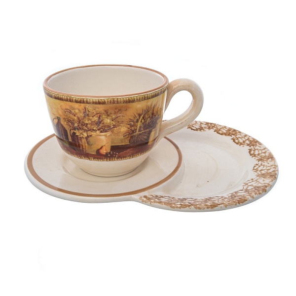 Чашка на маленьком подносе 500 мл LCS Натюрморт