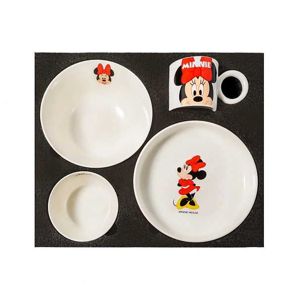 Набор посуды  Минни Маус, красный/белый