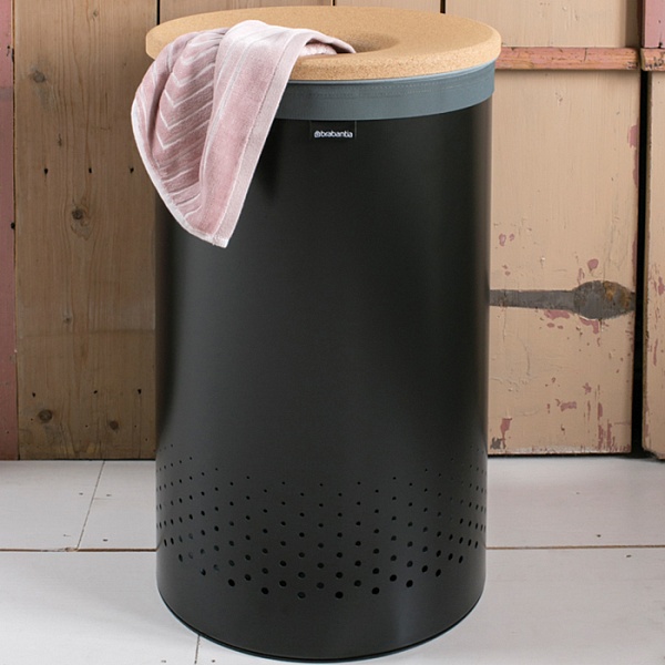 Бак для белья 60 л Brabantia чёрный матовый