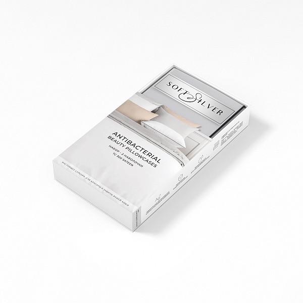 Набор наволочек 70х70 см 2 шт Soft Silver, благородное серебро