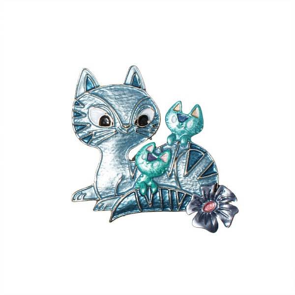 Брошь Shadore Семейка, синий