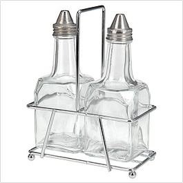 Набор ёмкостей для масла и уксуса с подставкой 2 шт.