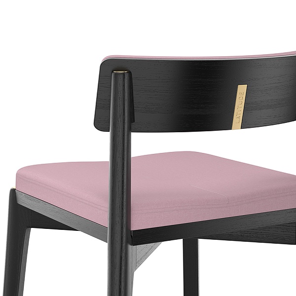 Стул барный aska, рогожка, черный/розовый