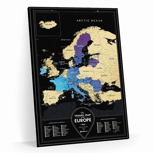 Карта Travel Map Black Europe